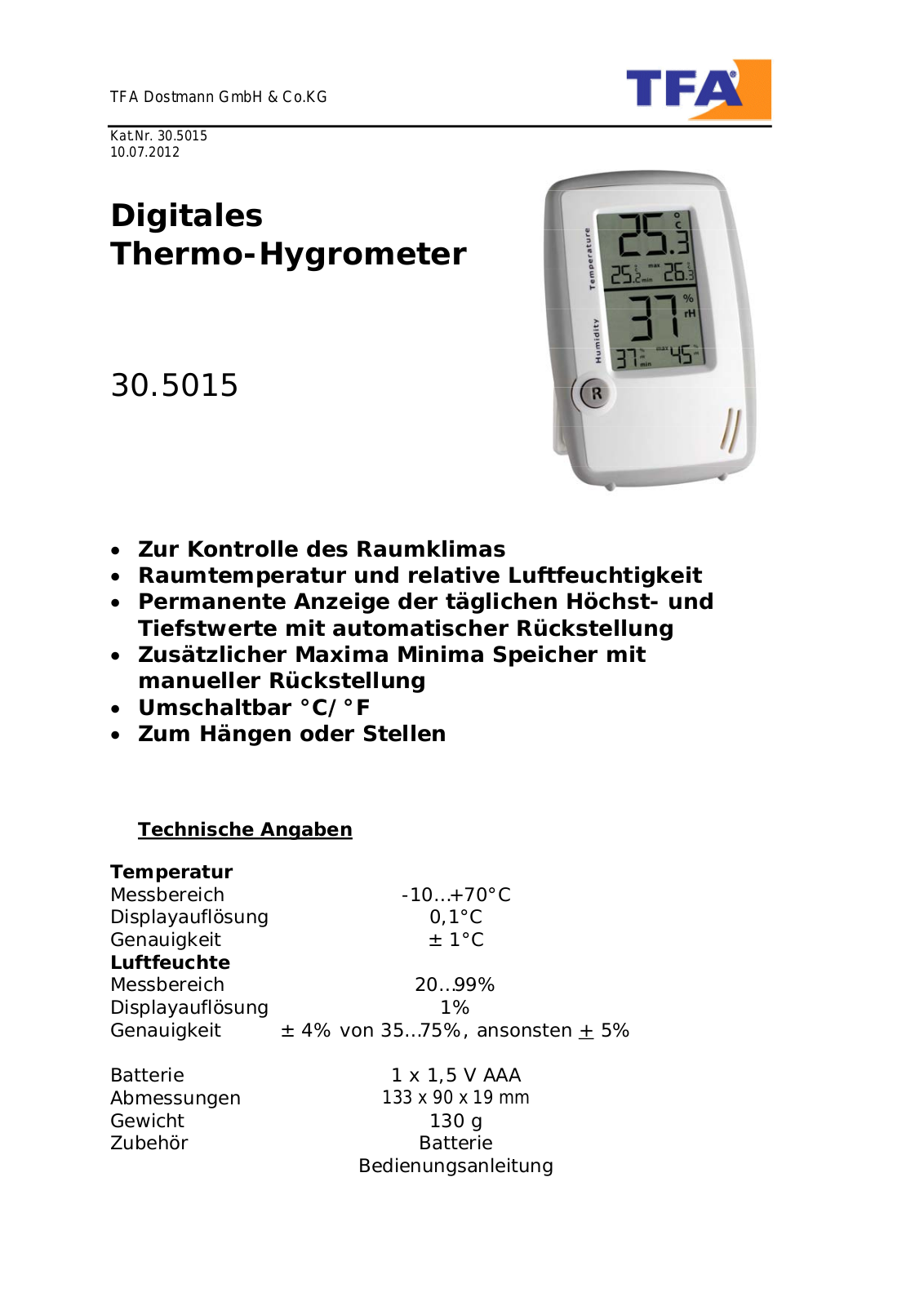 TFA DOSTMANN WS 5015 Instructions - ManualMachine.com