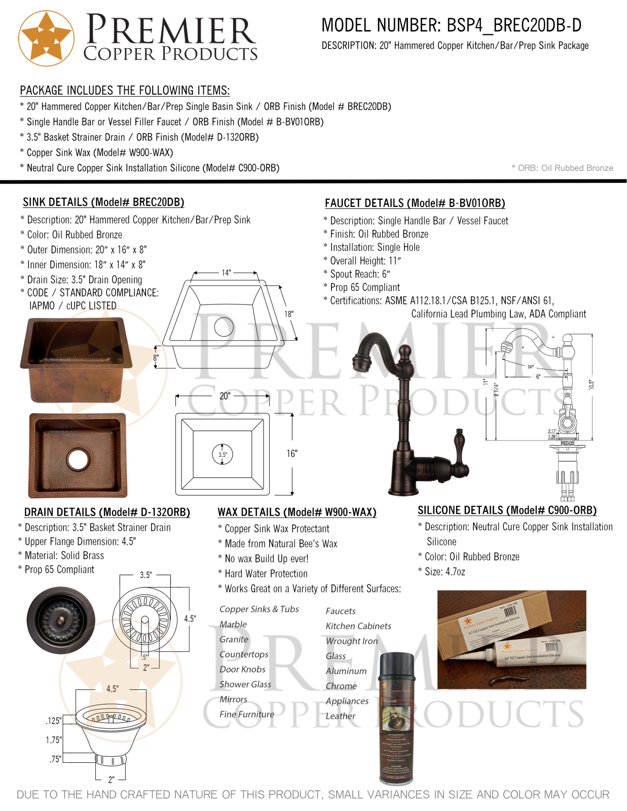 Premier Copper Products IER1788 Specifications - ManualMachine.com