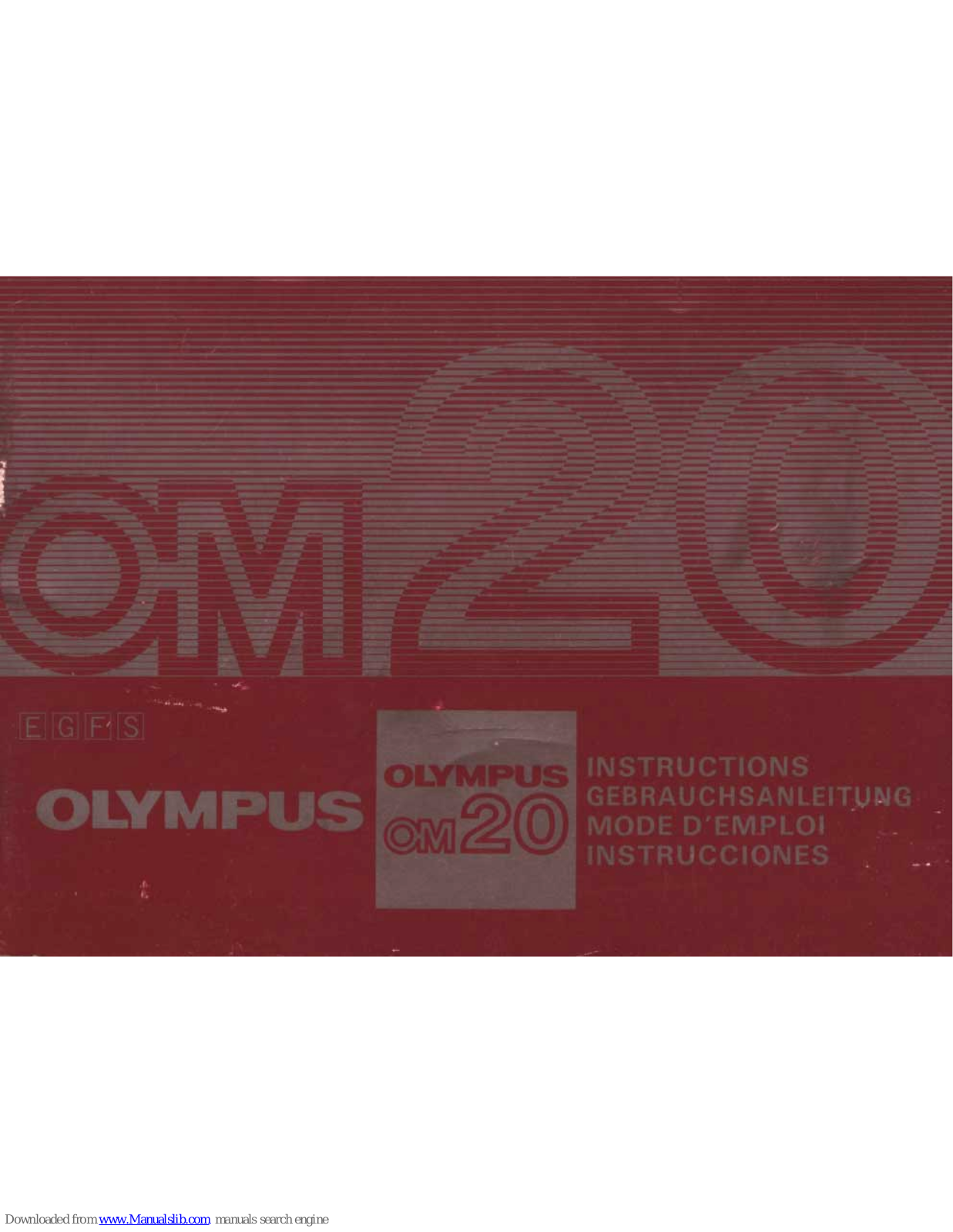 Olympus OM20 Instructions Manual