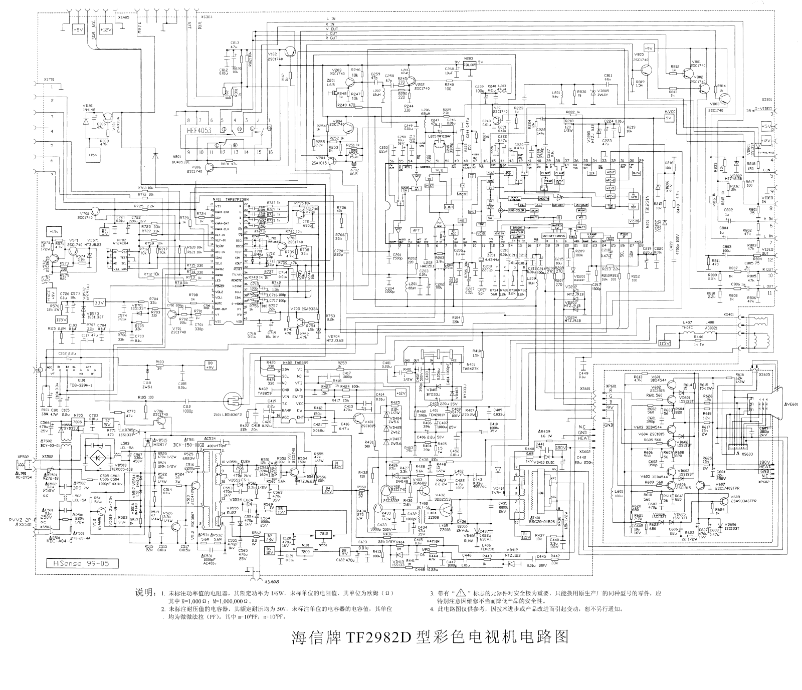 Hisense TF2982D Schematic