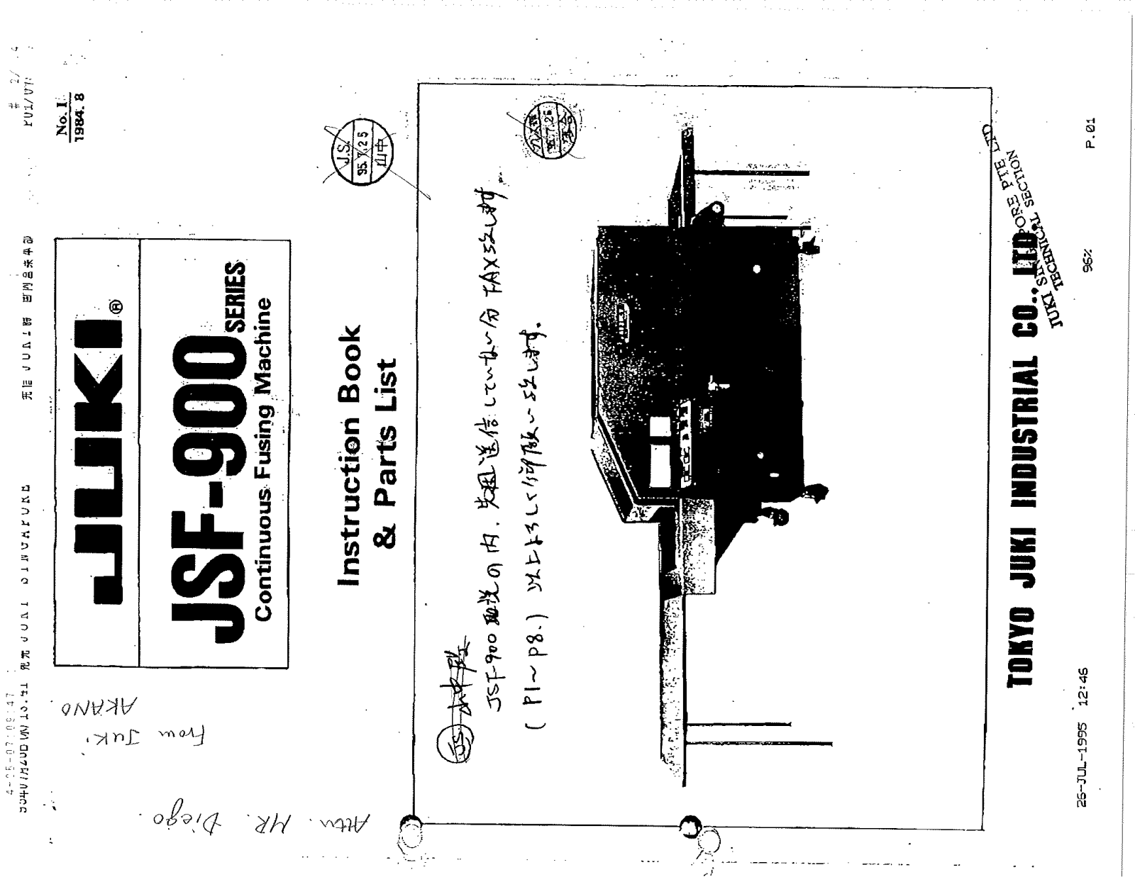 JUKI JSF-900 Parts List