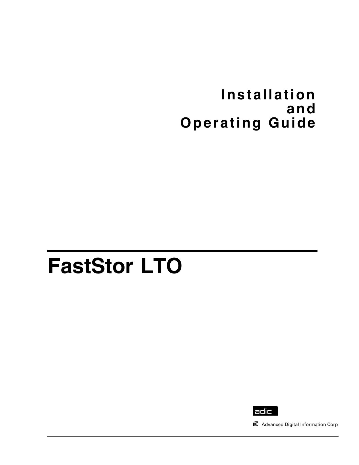 Quantum FASTSTOR LTO REV B User Manual