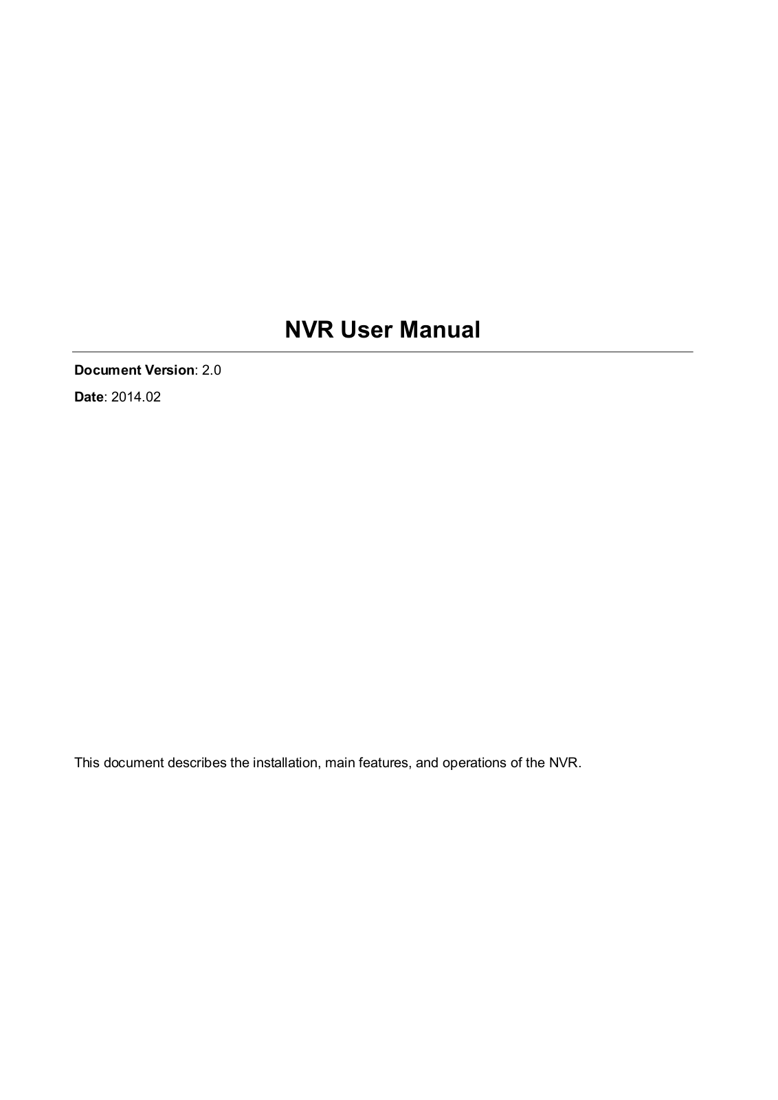 ZKAccess HVR0804, HVR0402, VSR0402 User Manual