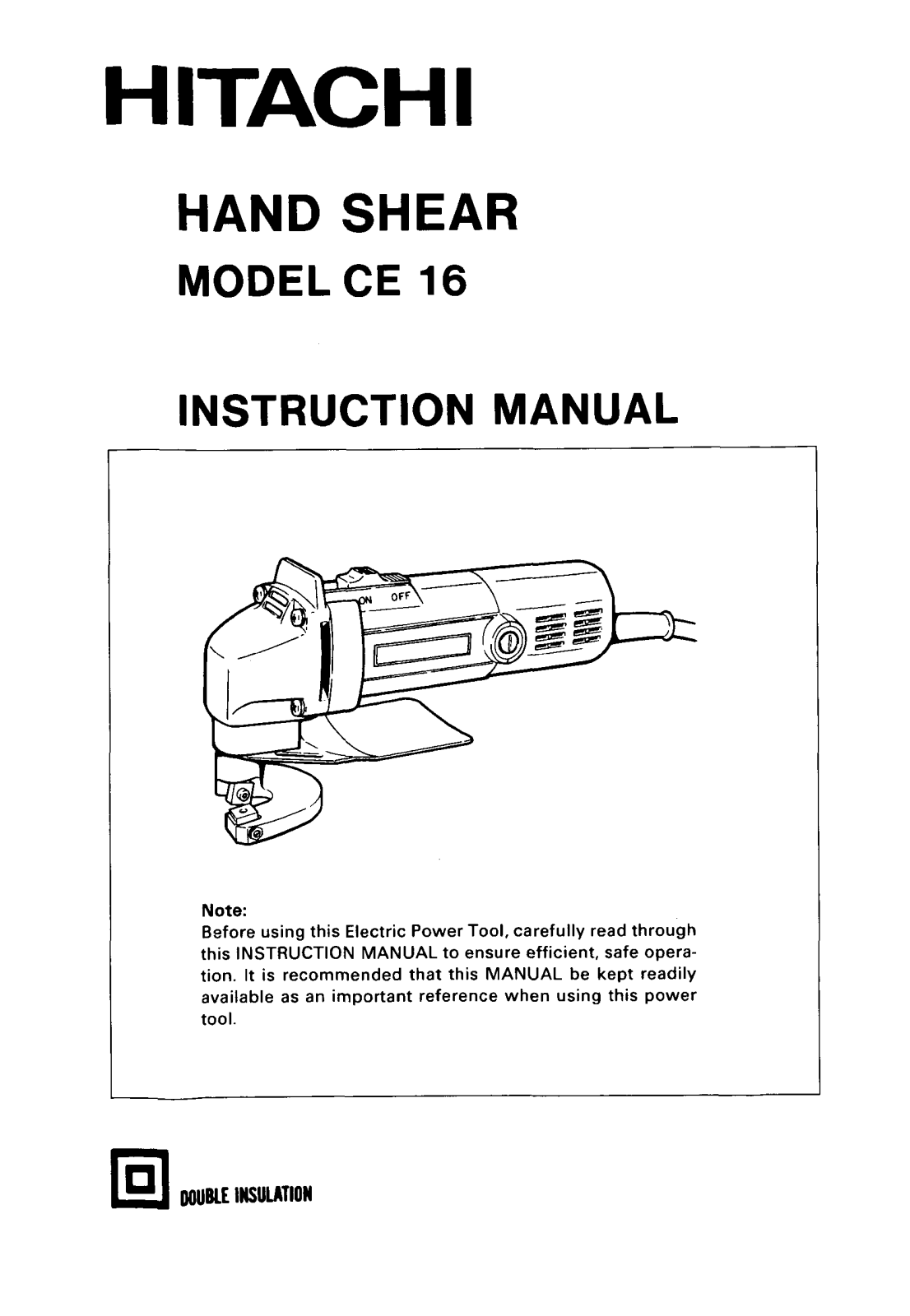 Hitachi CE 16 User Manual