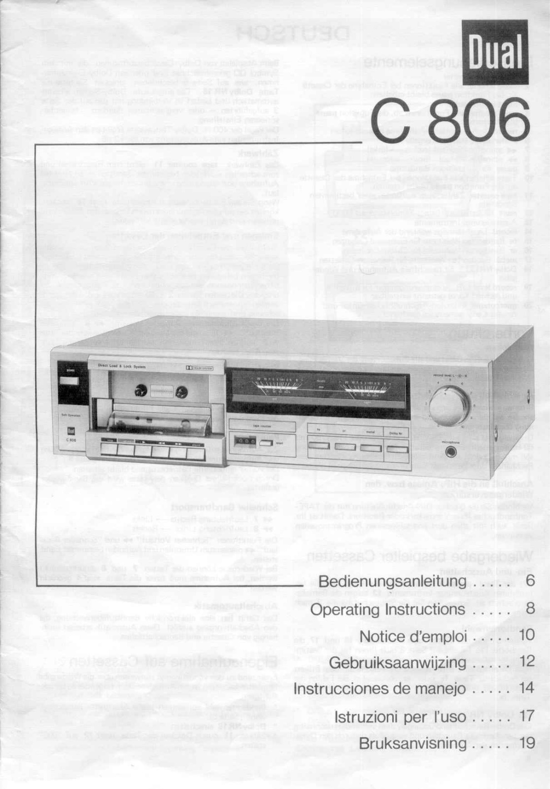 Dual C-806 Owners Manual