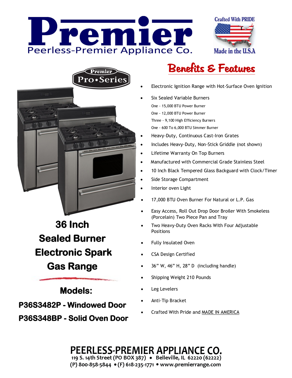 Peerless Stove P36S3482P User Manual