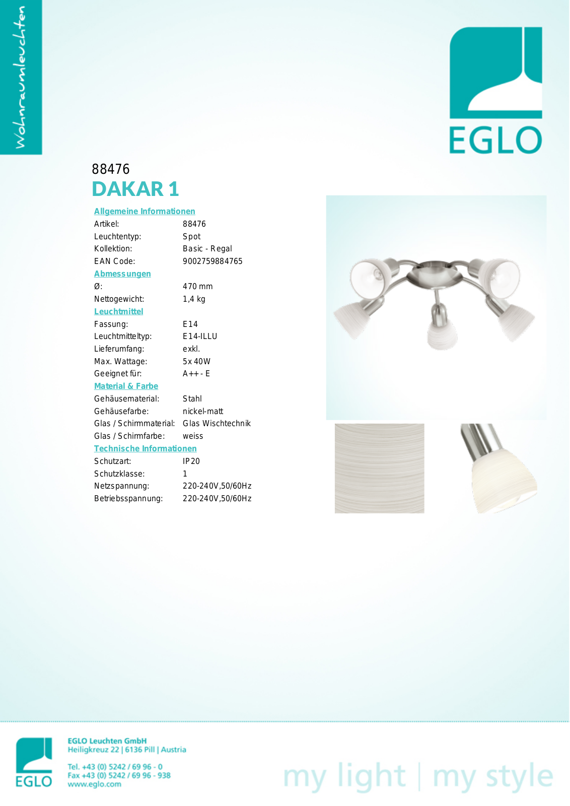 Eglo 88476 Service Manual