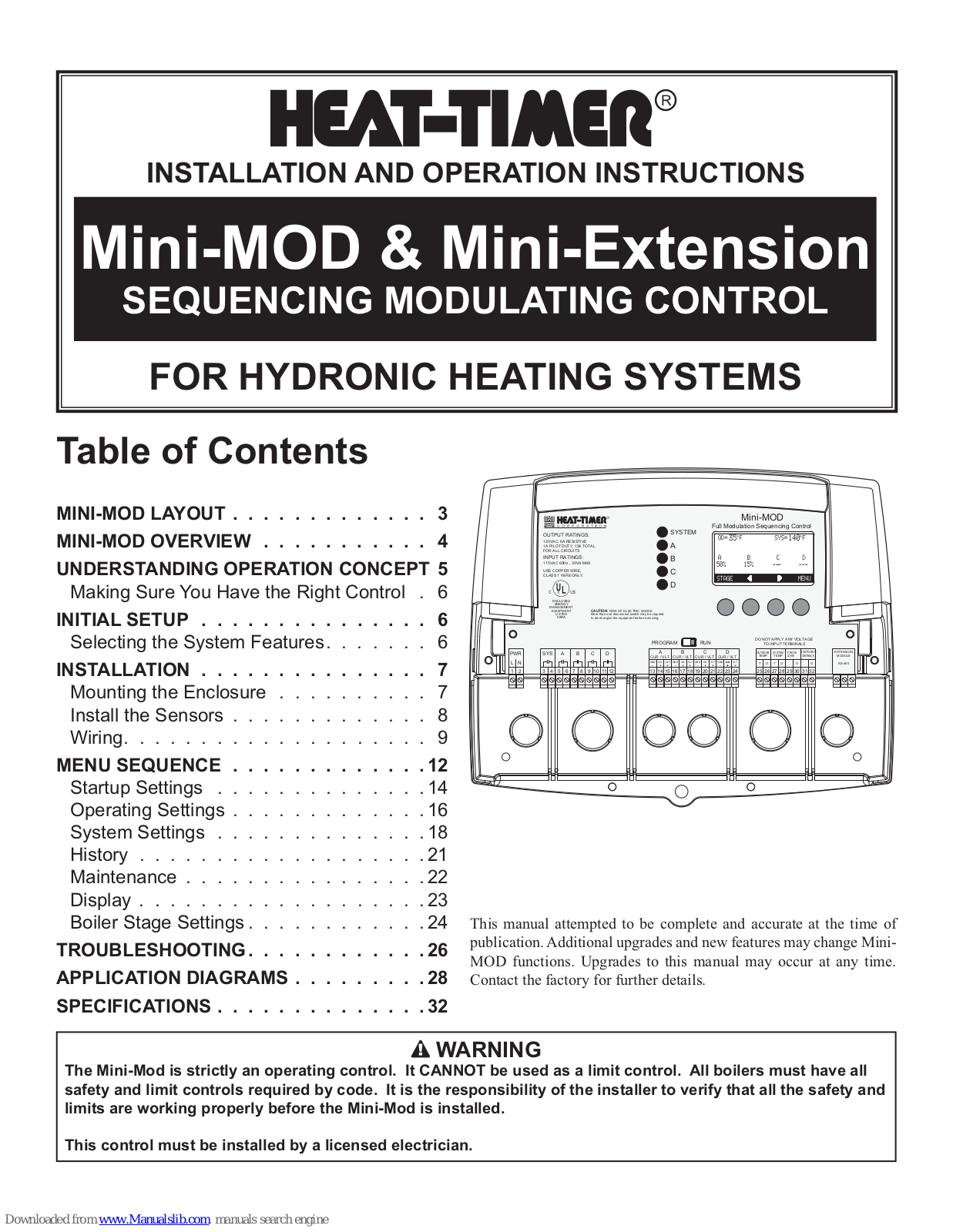 heat-timer Mini-Extension, Mini-MOD Installation And Operations