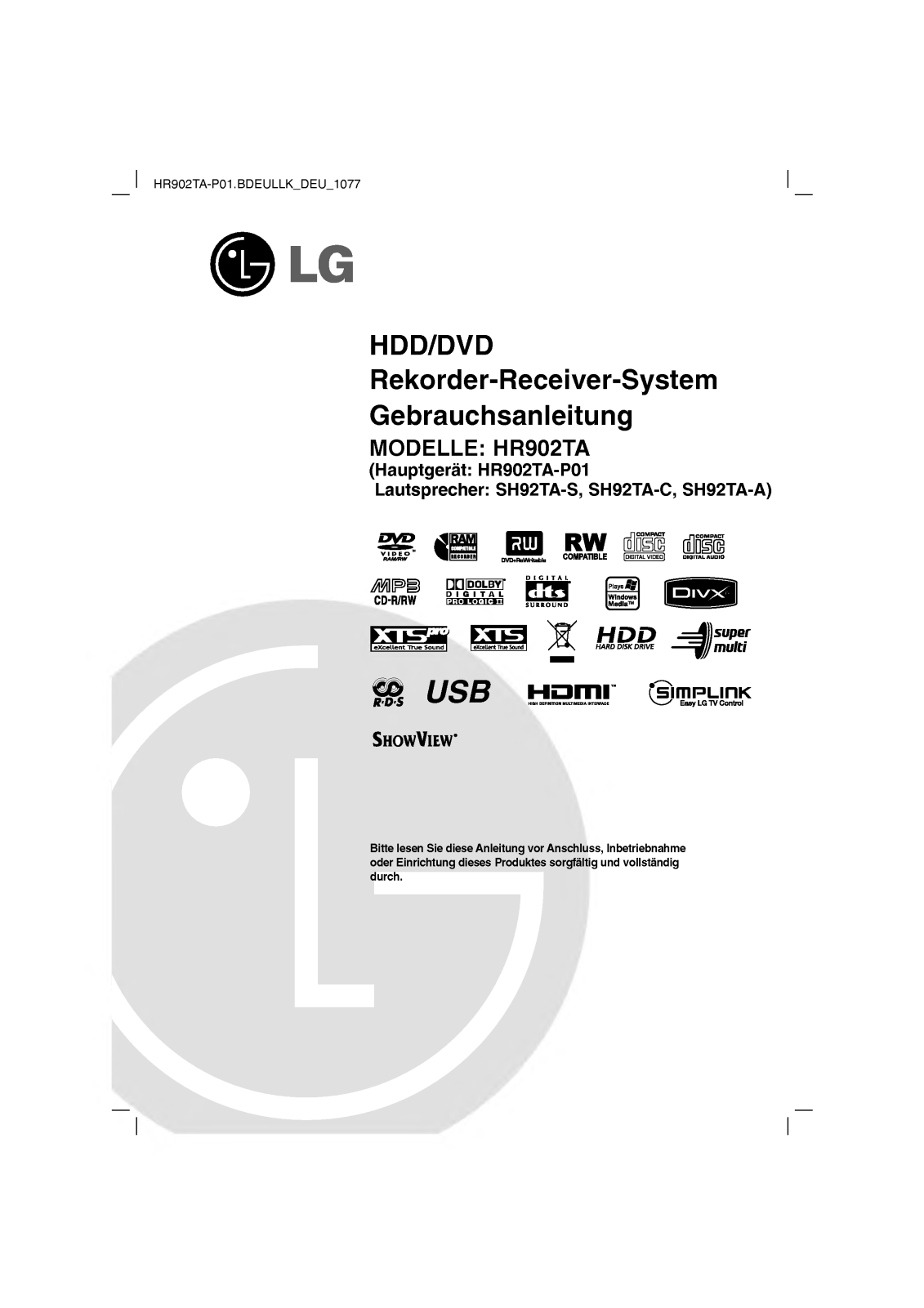 Lg HR902TA User Manual