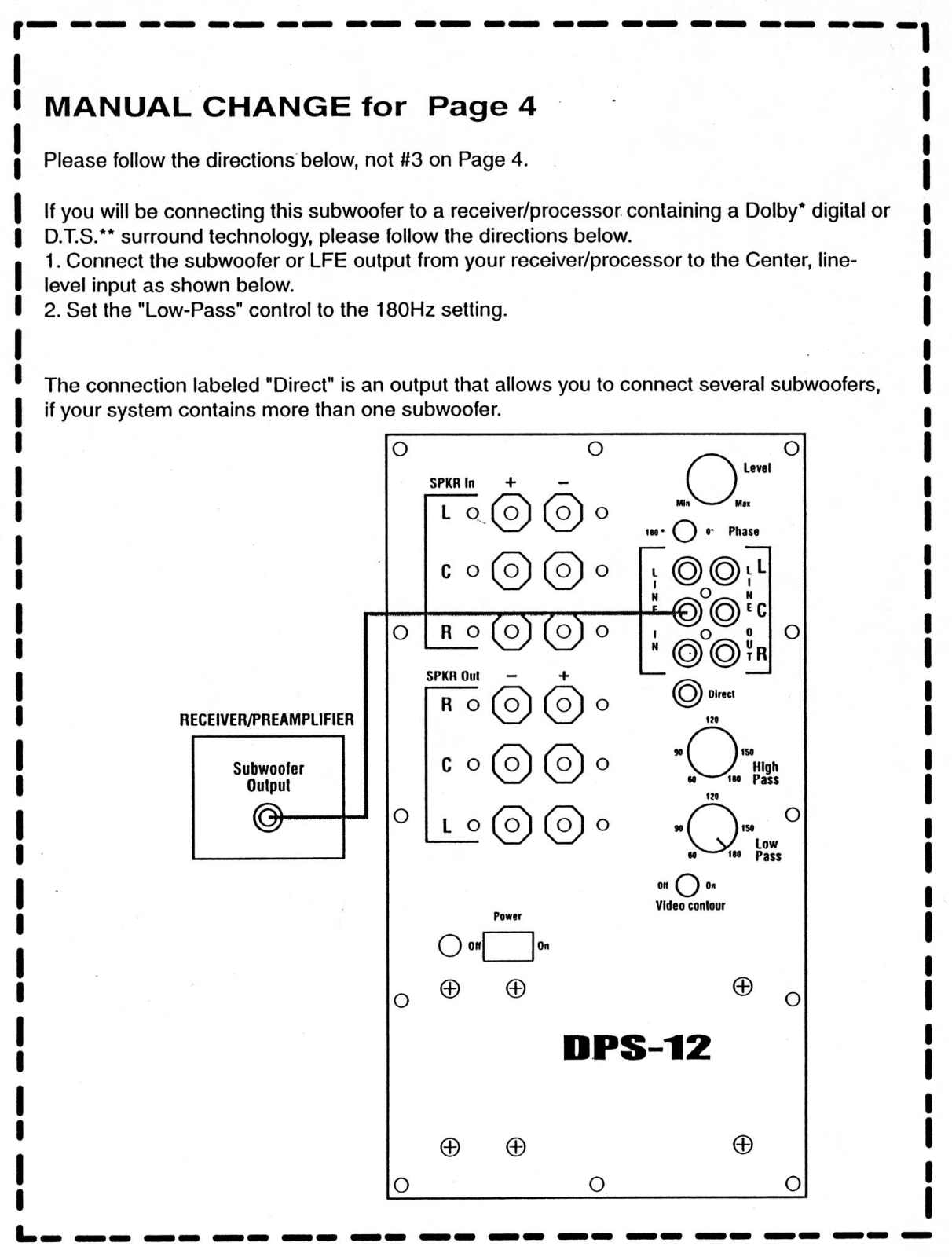 Jbl DPS12 User Manual