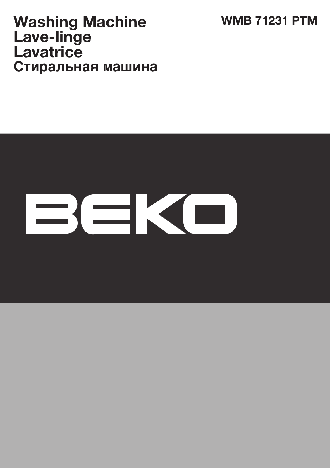 Beko WMB 71231 PTM User manual