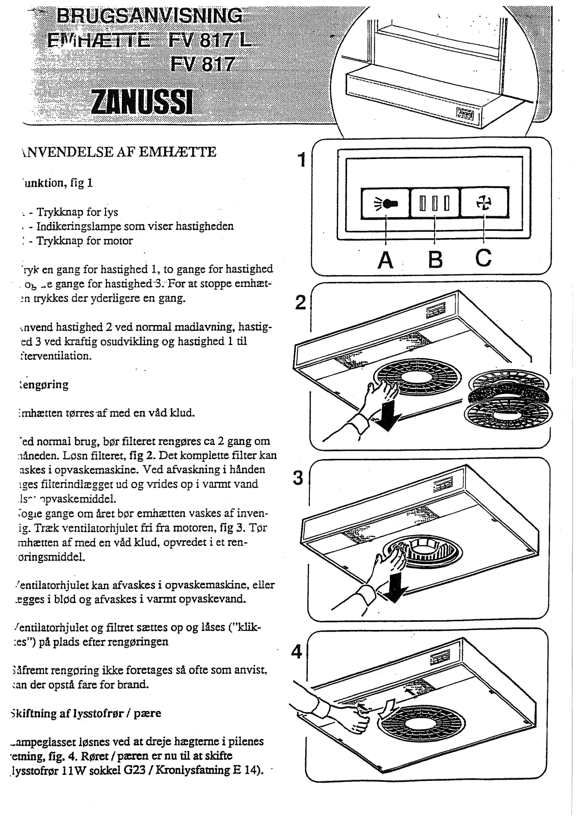 Zanussi FV817L, FV817 User Manual