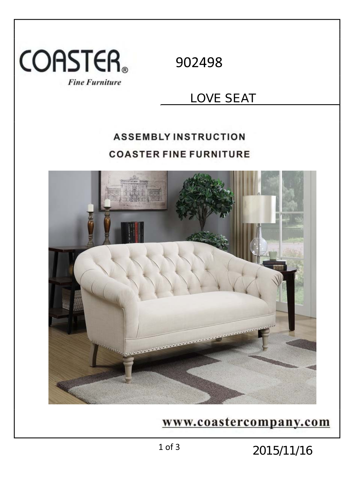 Coaster 902498 Assembly Guide - ManualMachine.com