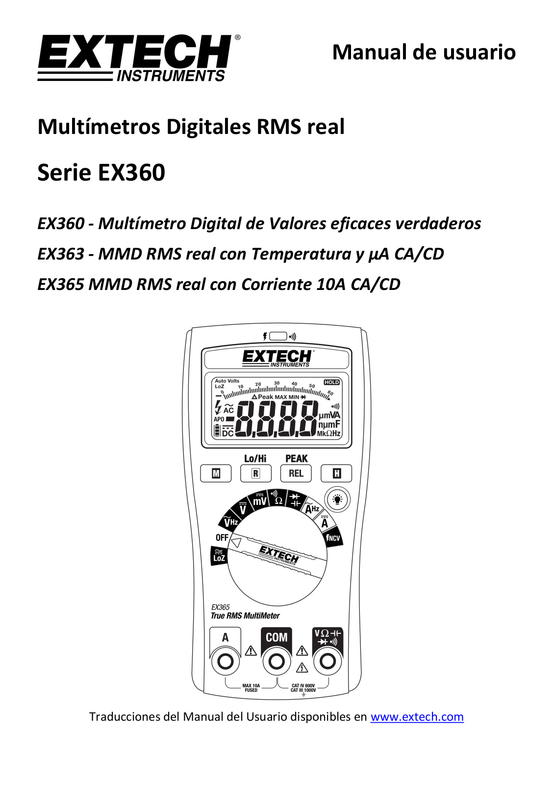 Extech EX360, EX363, EX365 User guide