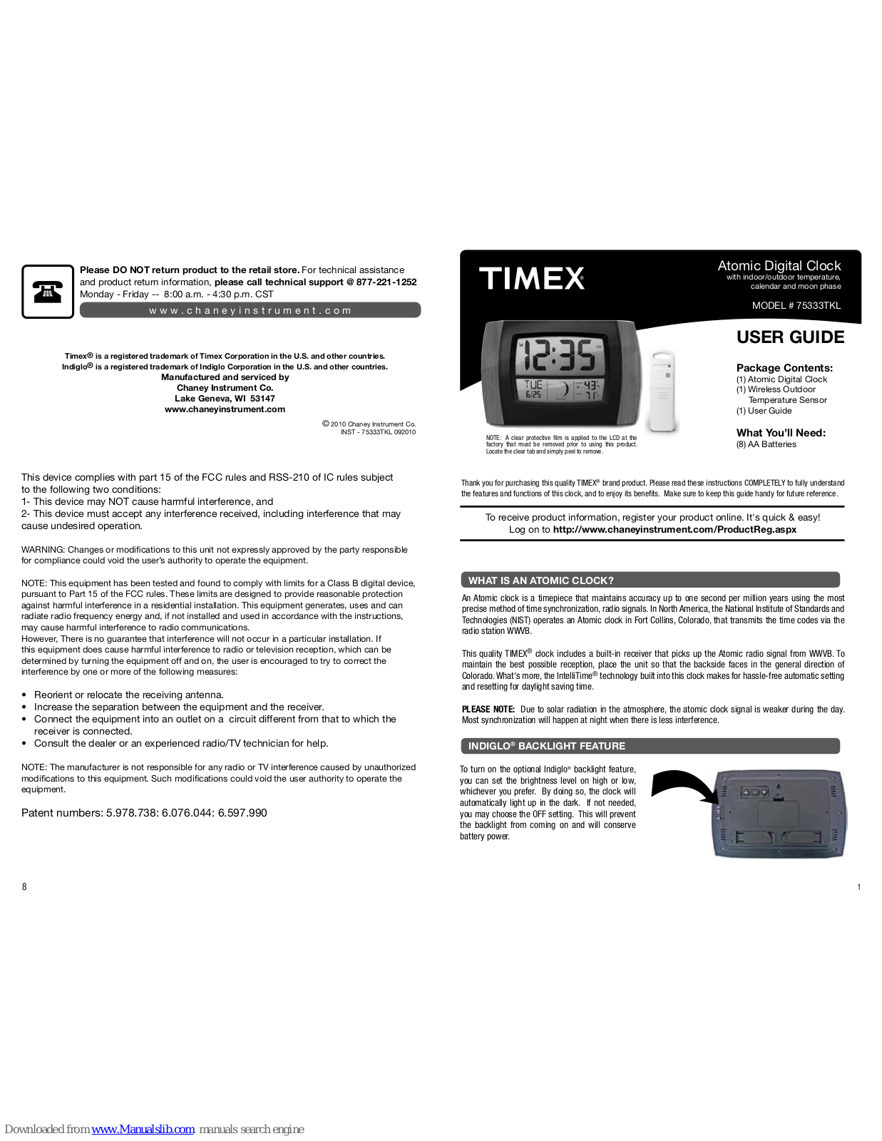 Timex 75333TKL User Manual