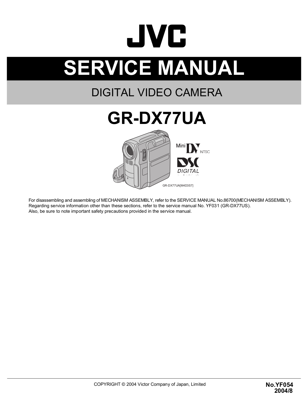 JVC GR-DX77UA Service Manual