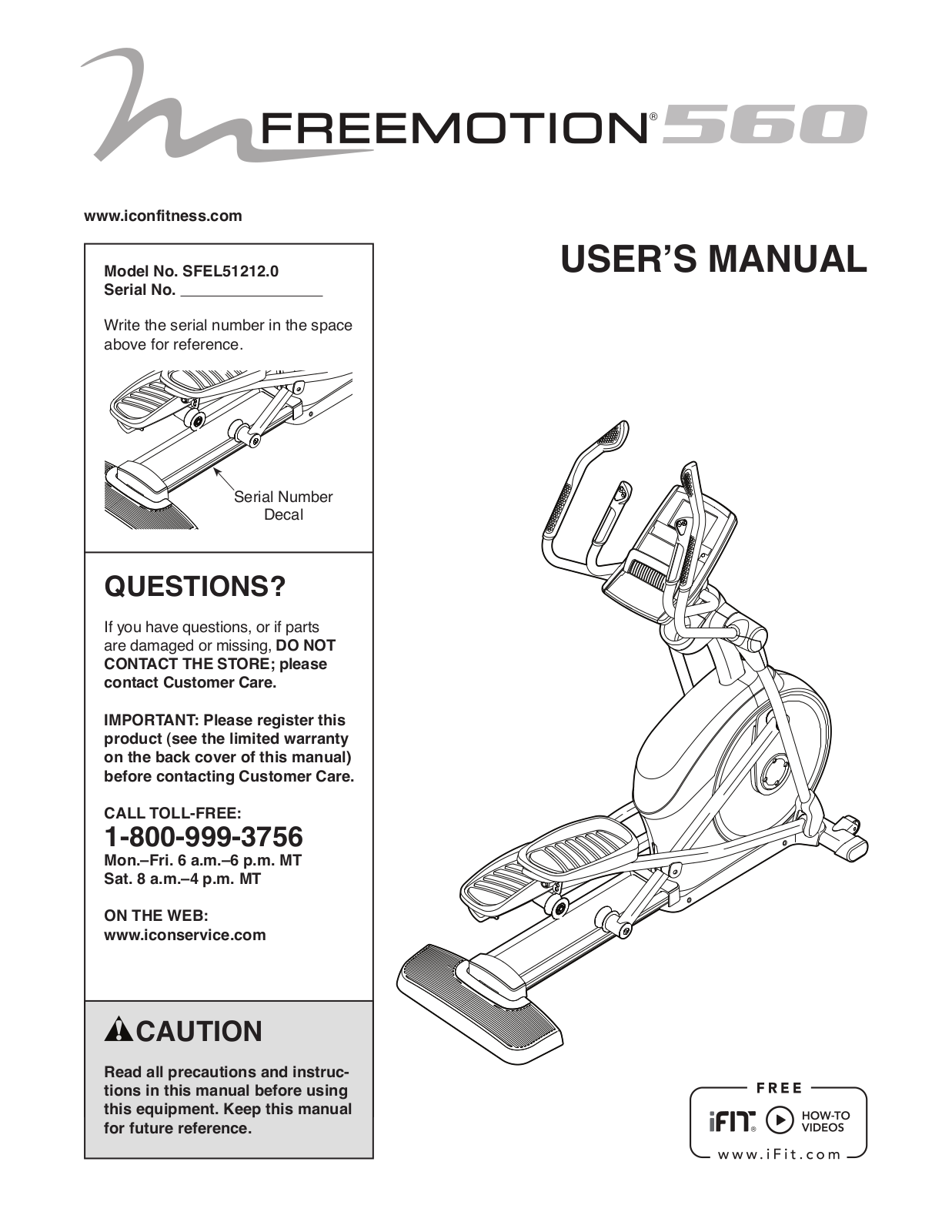 FreeMotion SFEL512120 Owner's Manual