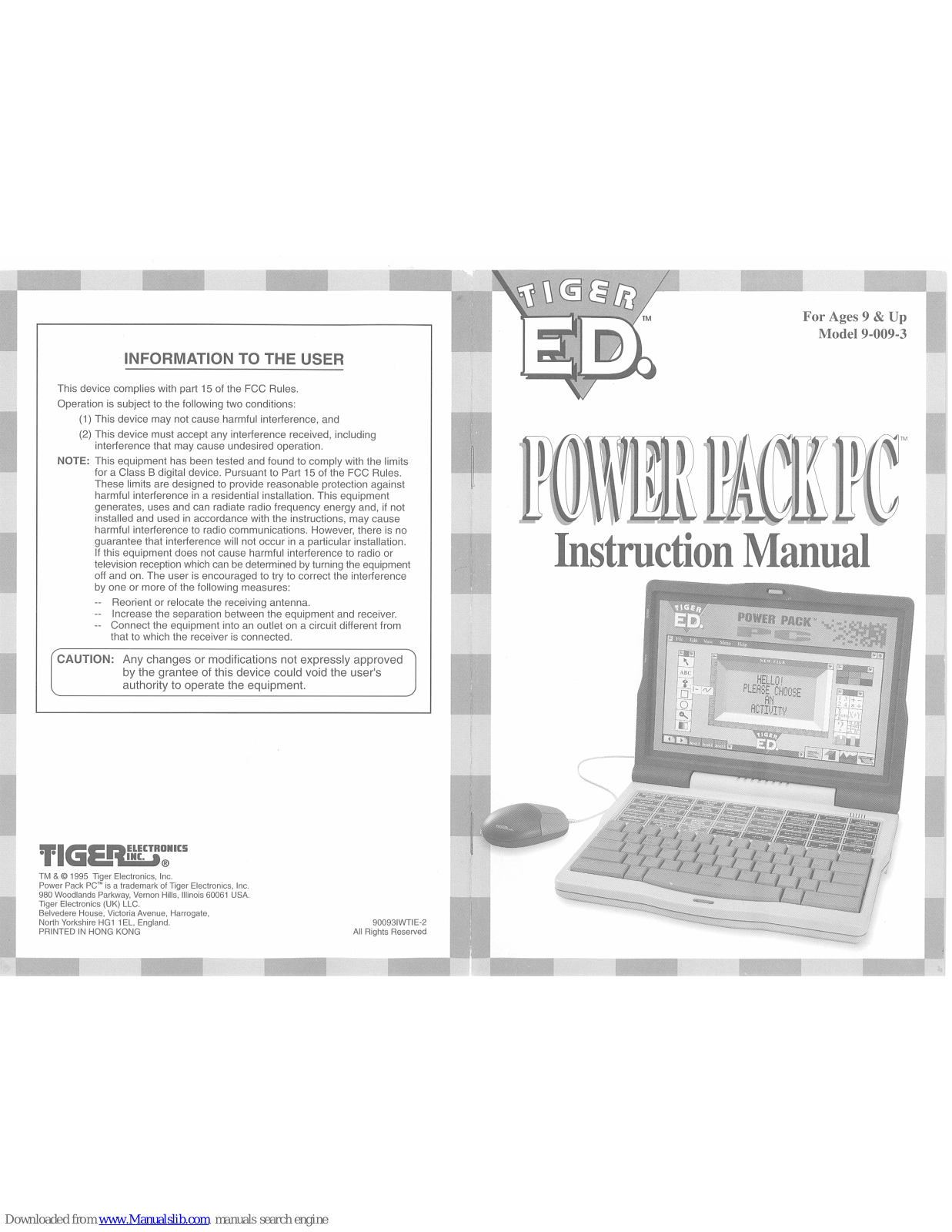 Tiger ED 9-009-03, Power Pack PC ED 9-009-3 Instruction Manual