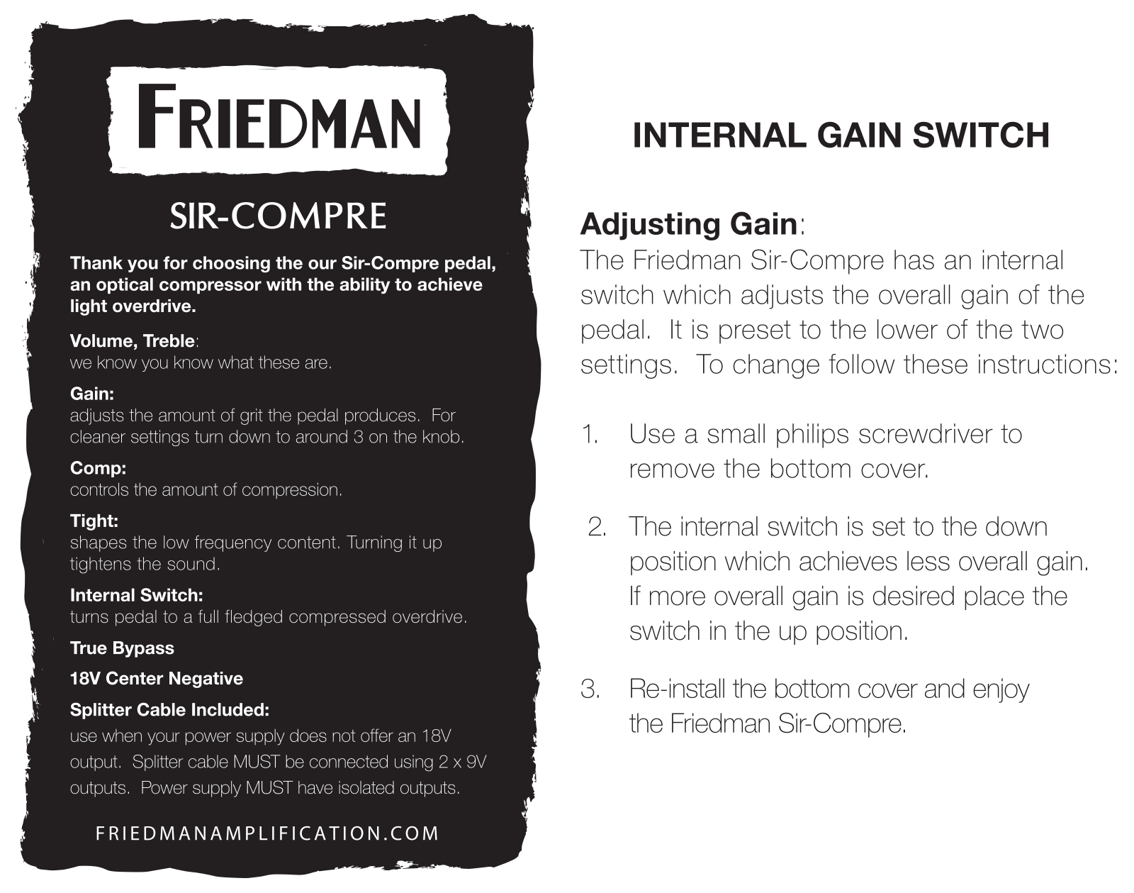 Friedman Sir Compre User manual