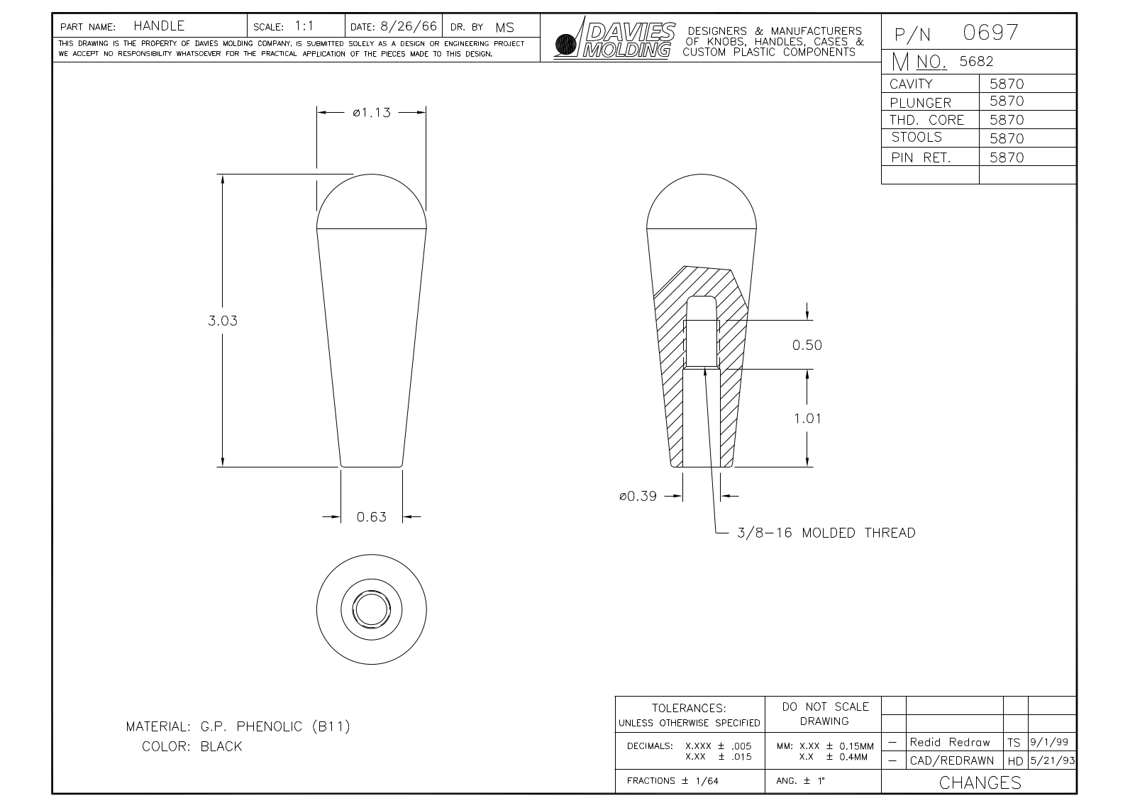 Davies Molding 0697 Reference Drawing