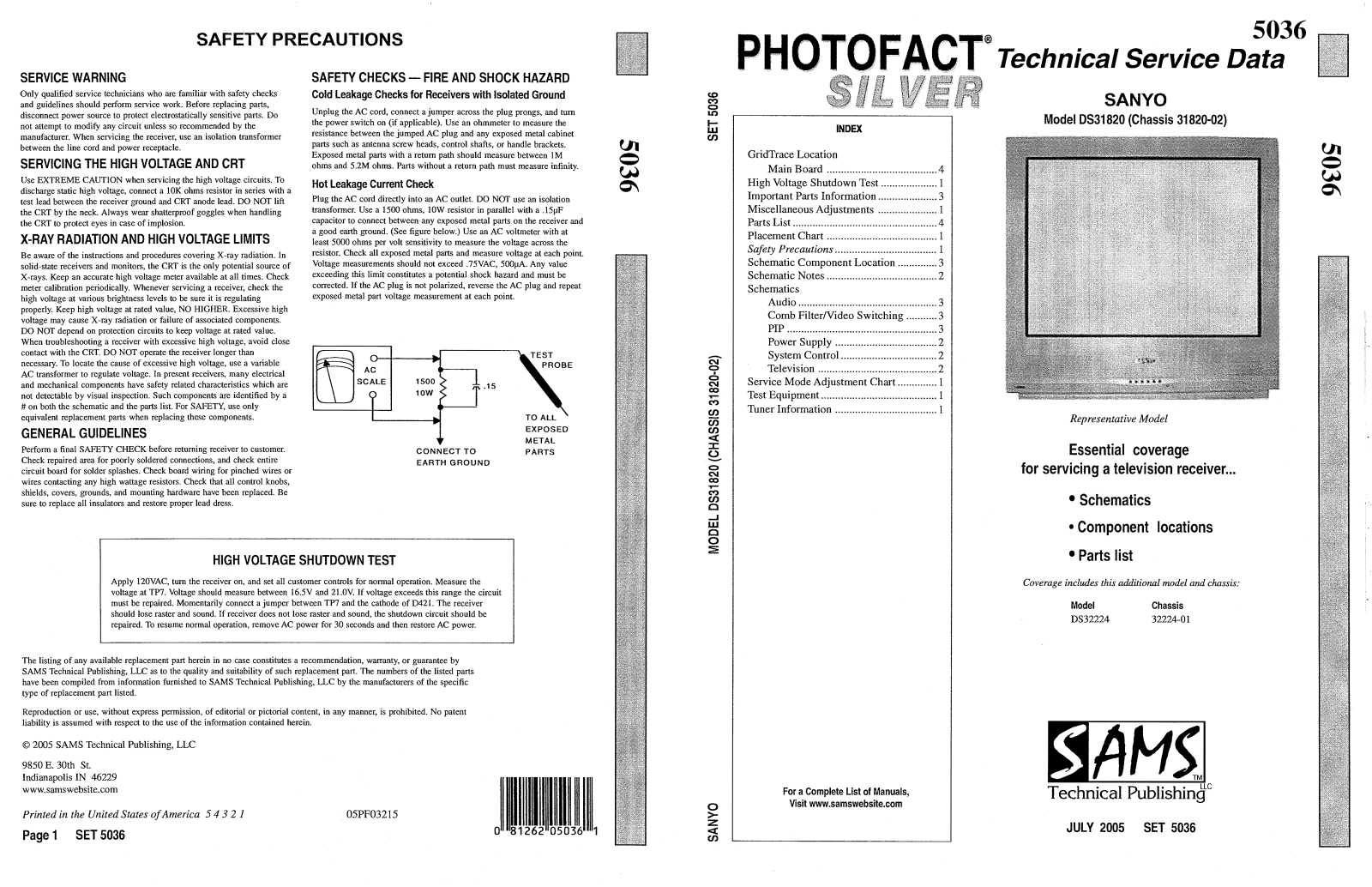 Sanyo DS32224 Service Manual