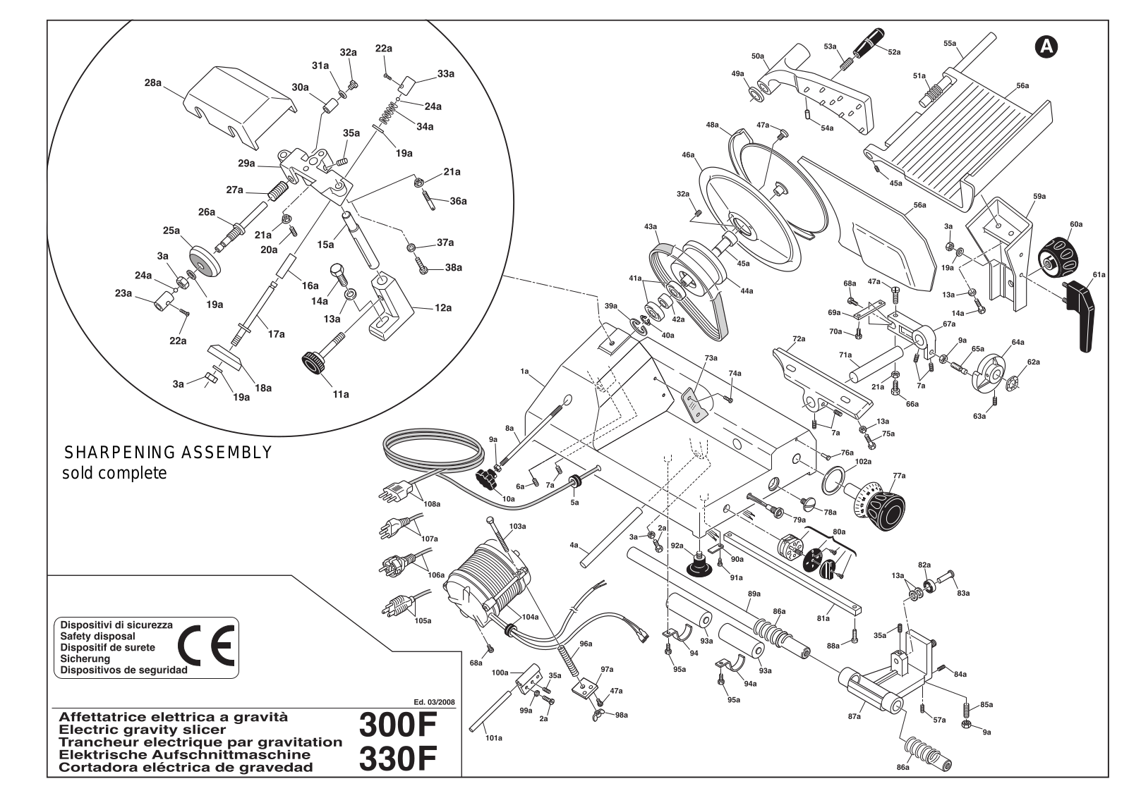 Omcan Food Machinery 330F Parts List