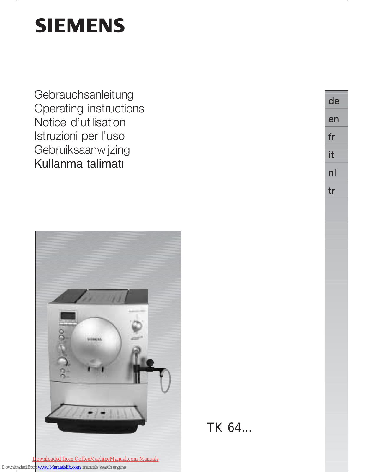 Siemens TK 64 Series Operating Manual - ManualMachine.com