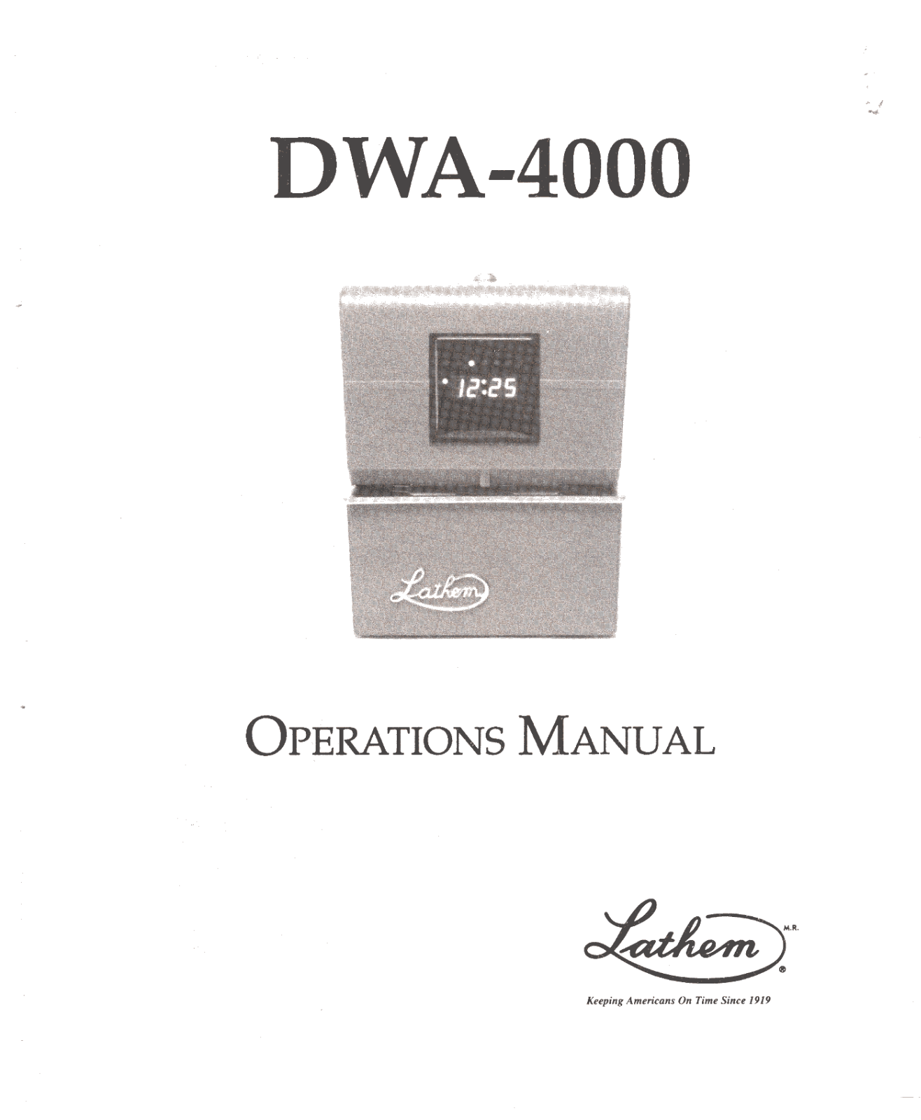 Lathem DWA-4000 User Manual