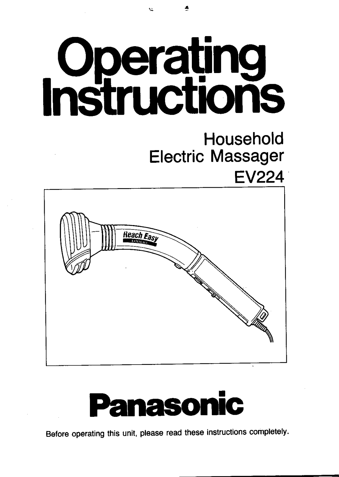 Panasonic ev-224 Operation Manual