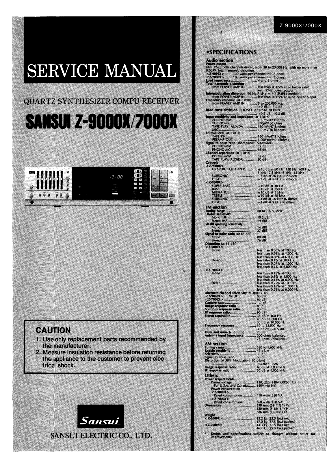 Sansui Z-9000X Schematic