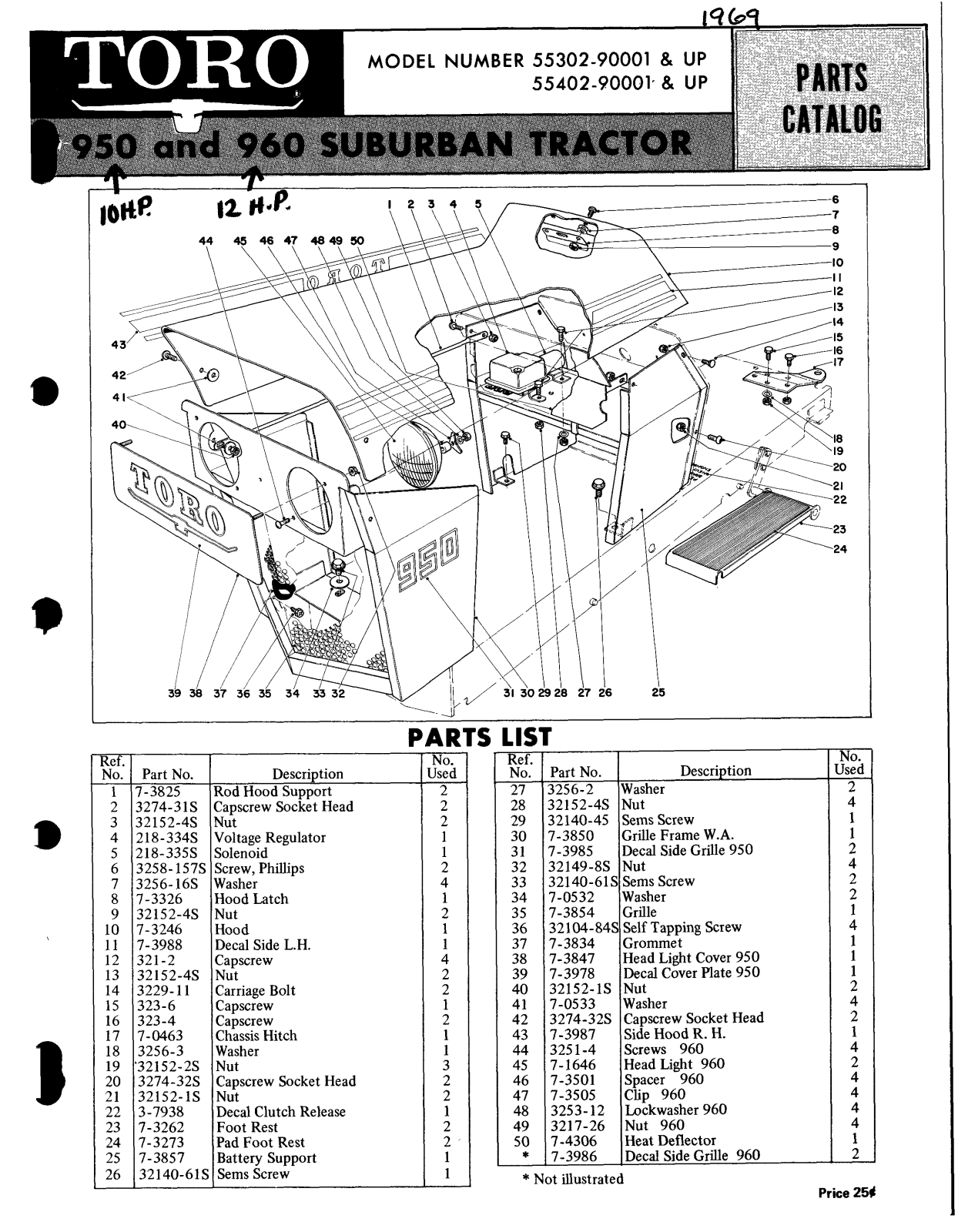 Toro 55402 Parts Catalogue