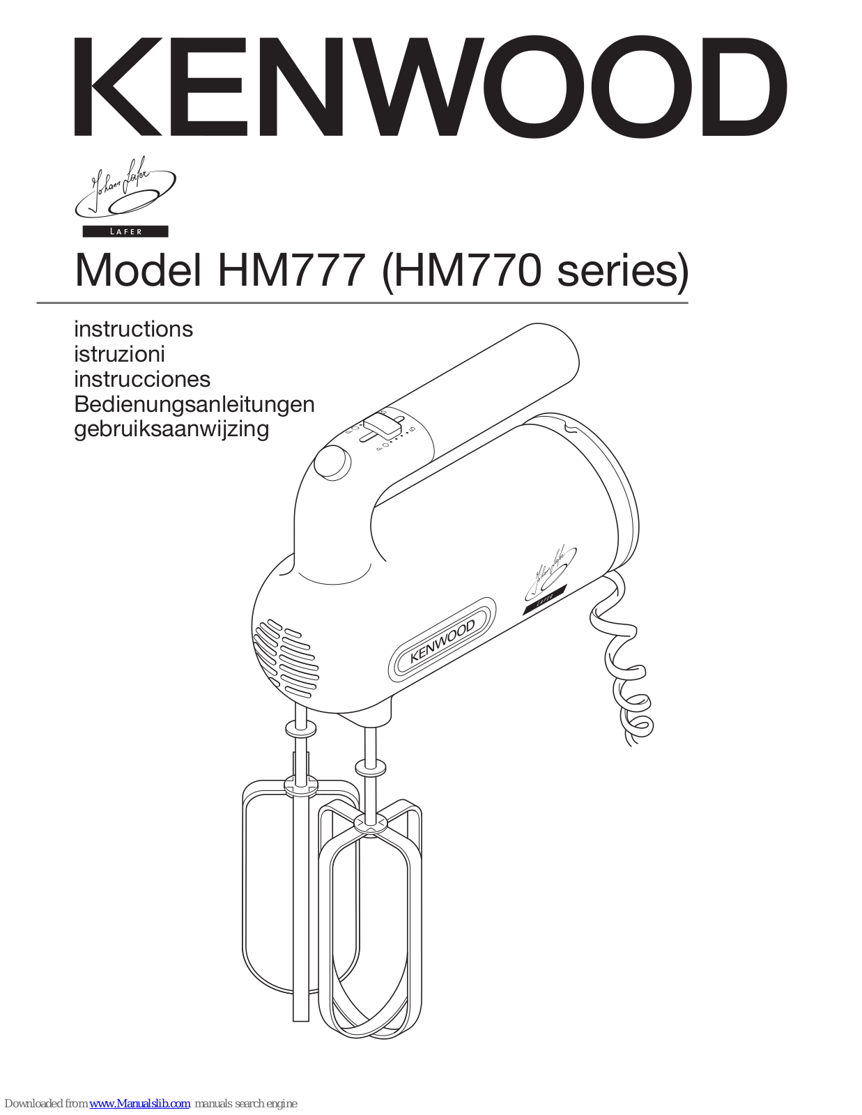 Kenwood HM777, HM770 series Instructions Manual