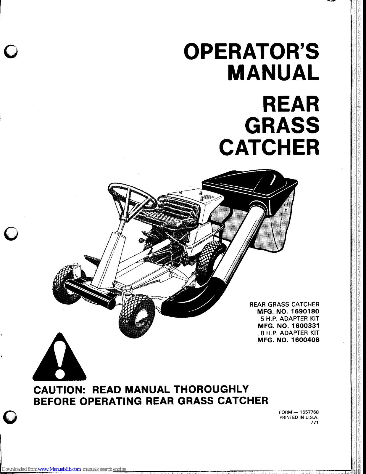 Simplicity 1600331, 1600408, 1690180 Operator's Manual