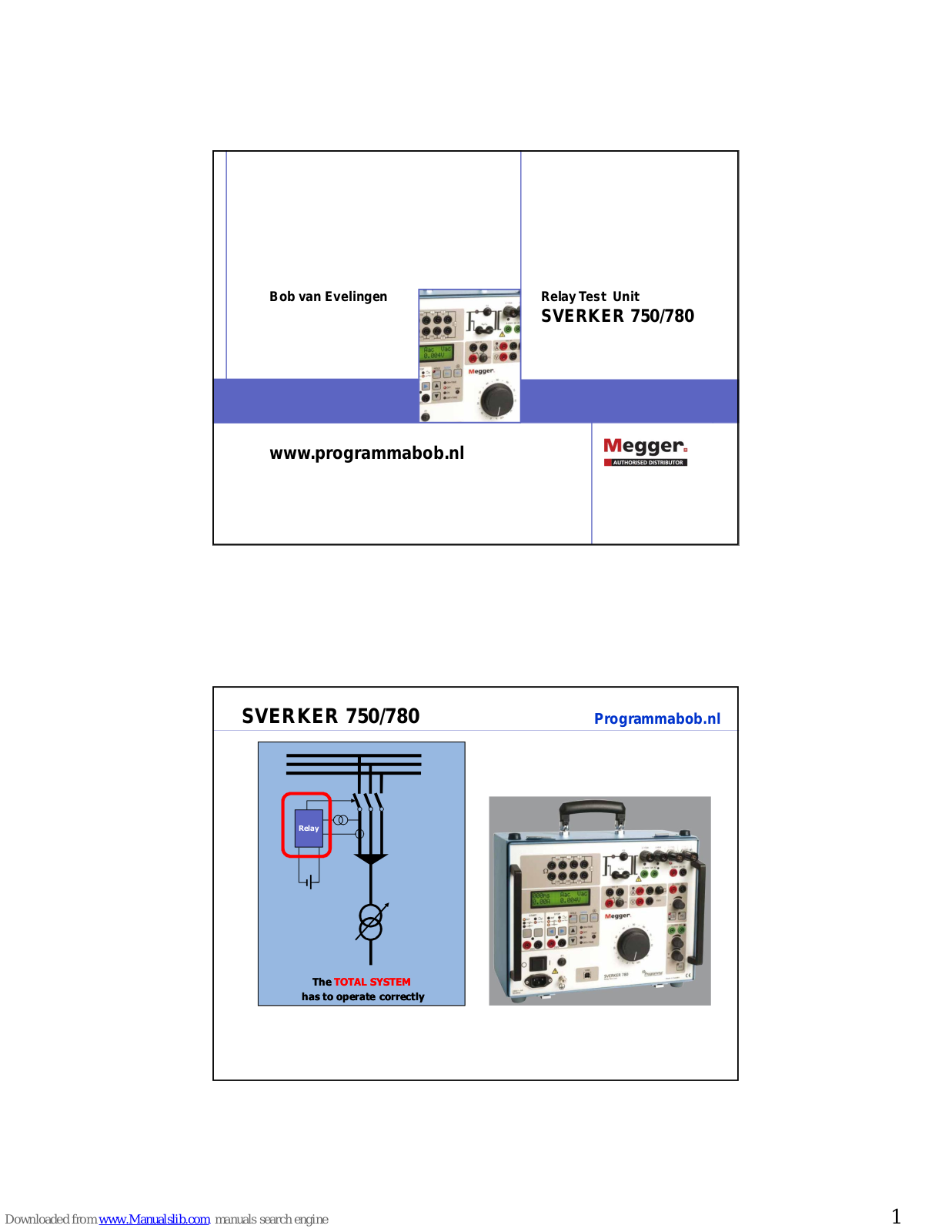 Megger SVERKER 750, SVERKER 780 User Manual