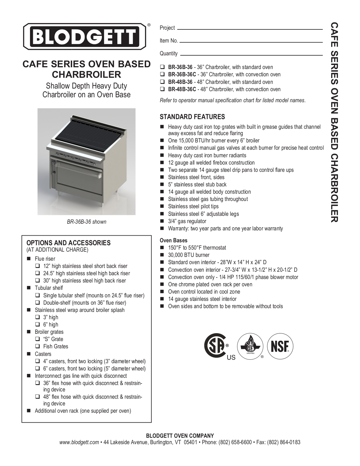 Blodgett BR-36B-36C User Manual