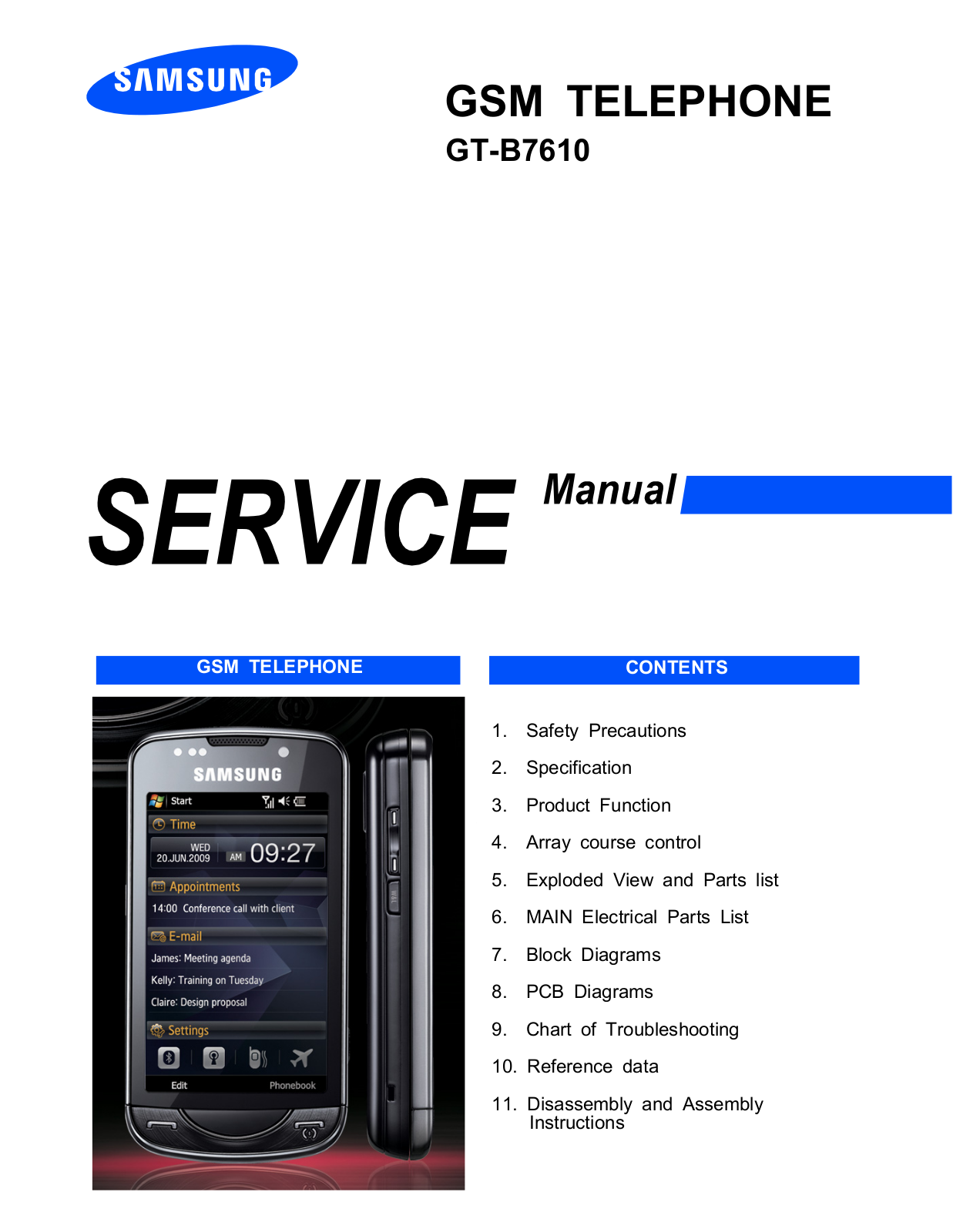 Samsung B7610, GT-B7610 Service Manual