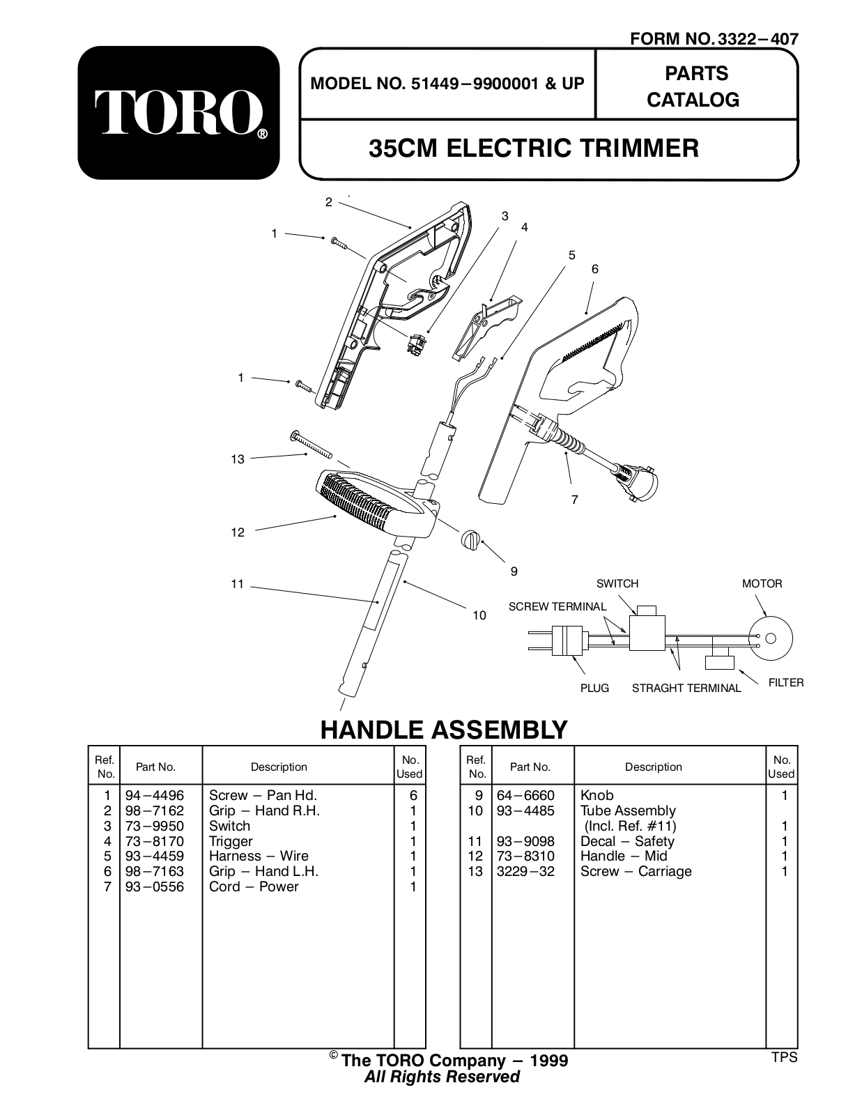 Toro 51449 Parts Catalogue