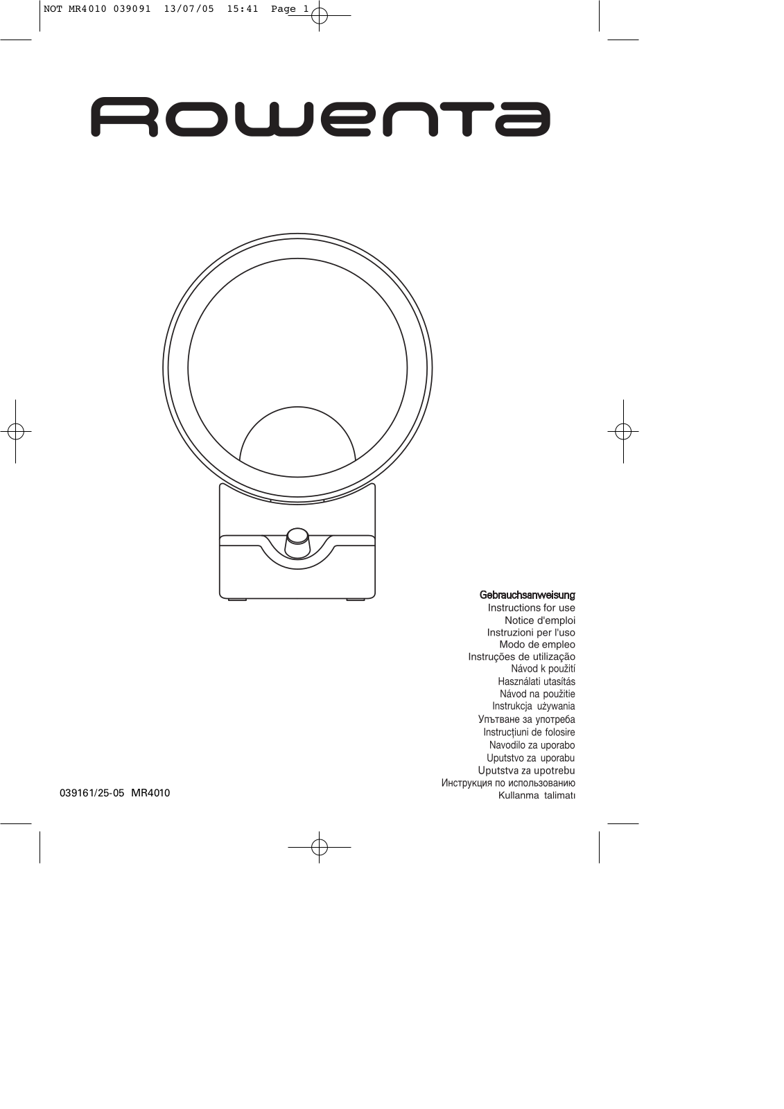 Rowenta MR 4010F0 User Manual