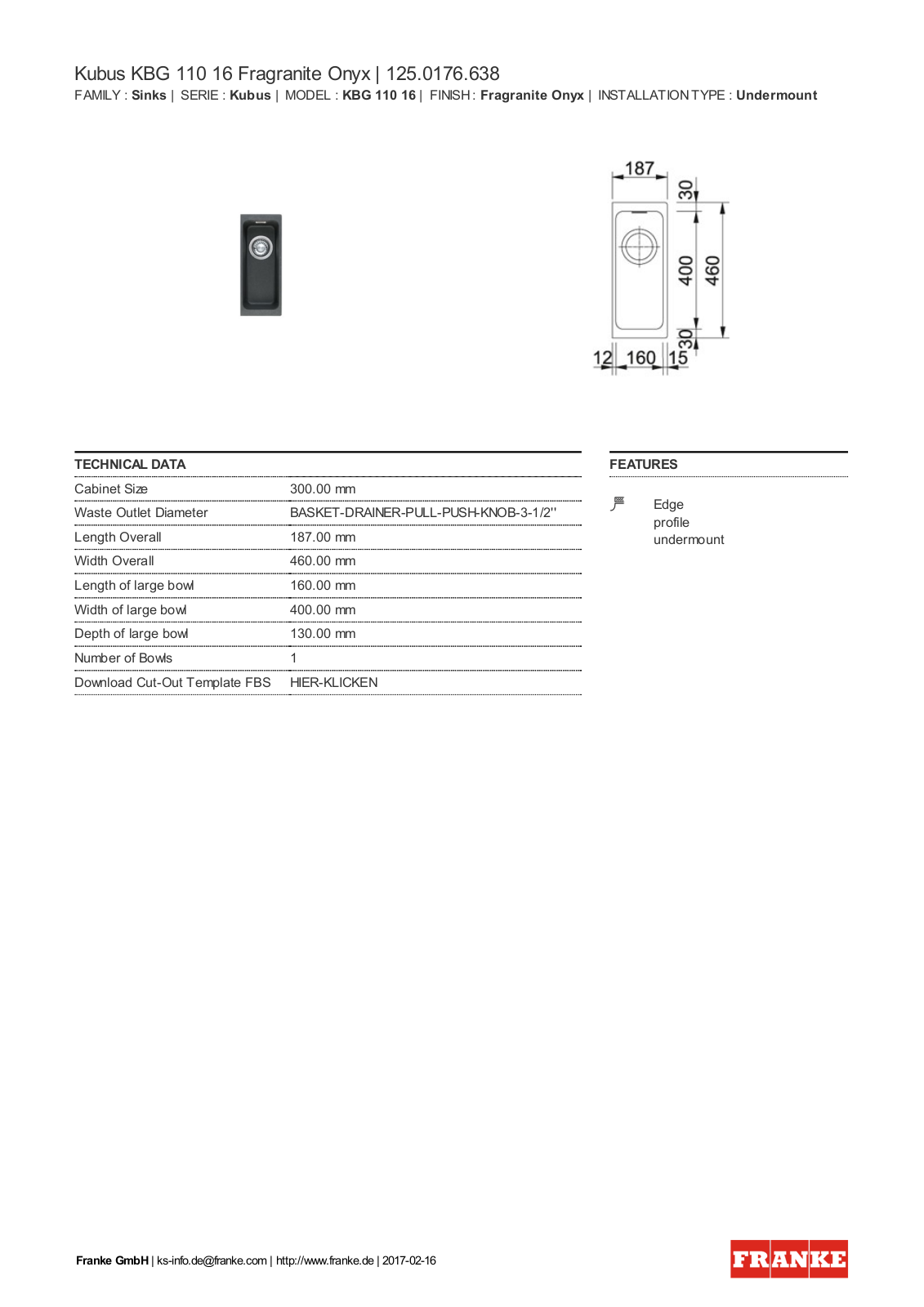 Franke 125.0176.638 Service Manual