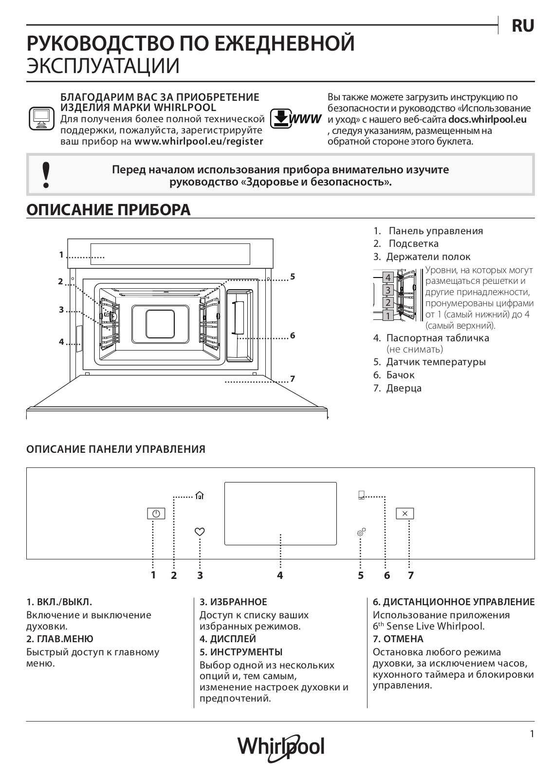 WHIRLPOOL W11 MS180 Daily Reference Guide