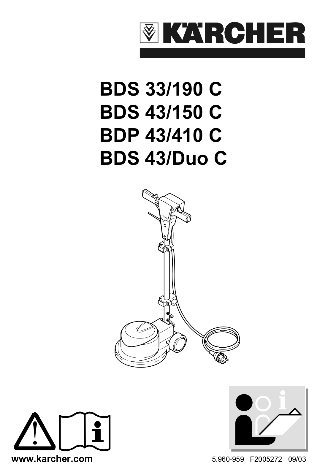 KARCHER BDS 33-190 C, BDS 43-150 C, BDP 43-410 C, BDS 43-Duo C User Manual