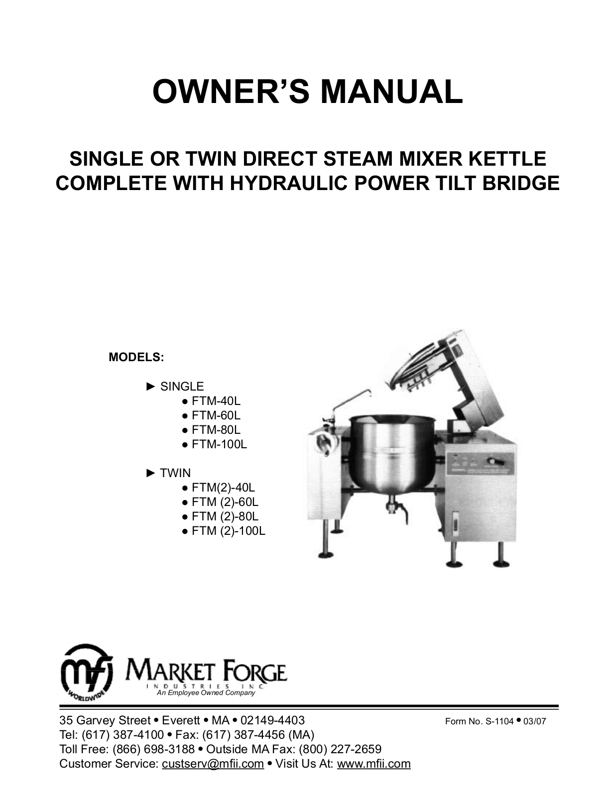 Market Forge FTM-(2)40L Installation  Manual