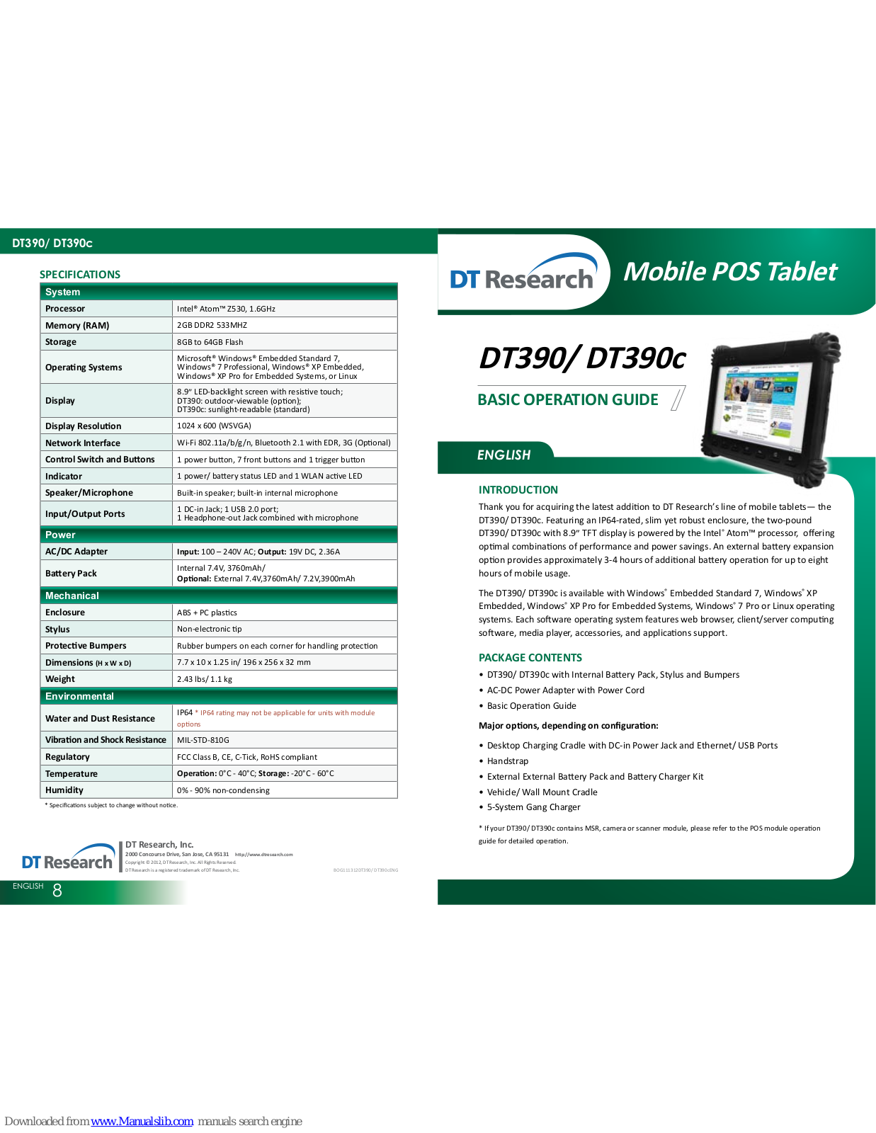DT Research DT390c Basic Operation Manual - ManualMachine.com