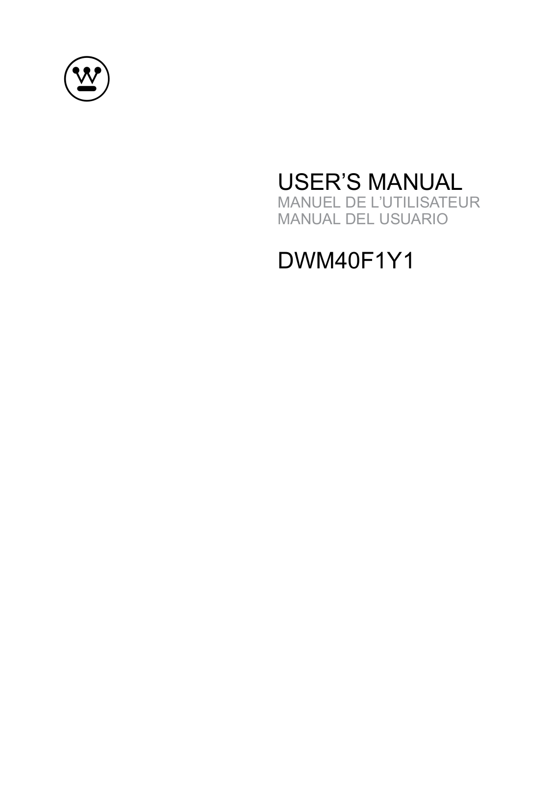 Westinghouse Digital DWM40F1Y1 User Manual