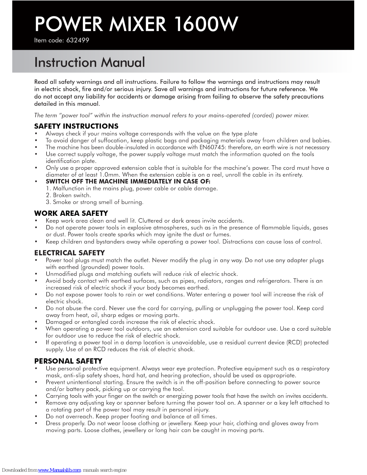 Topps Tiles 632499 Instruction Manual