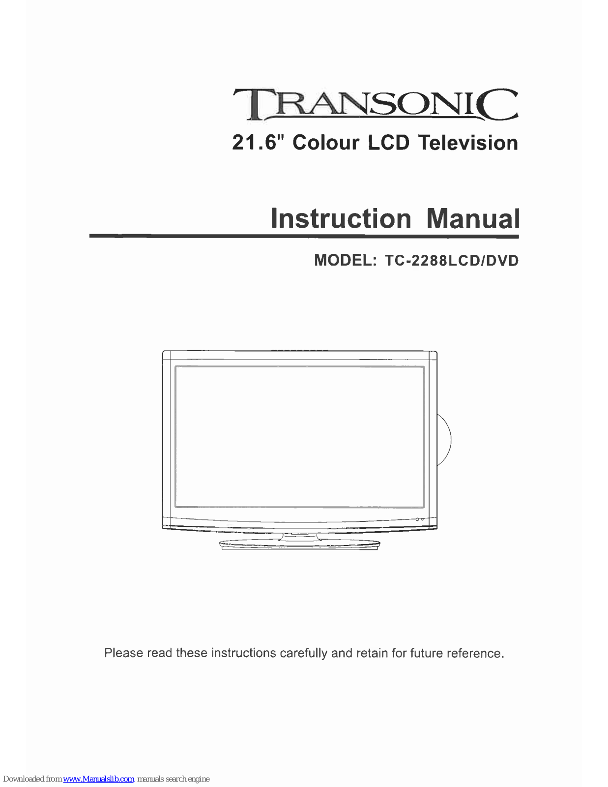 Transonic TC-2288LCD/DVD Instruction Manual