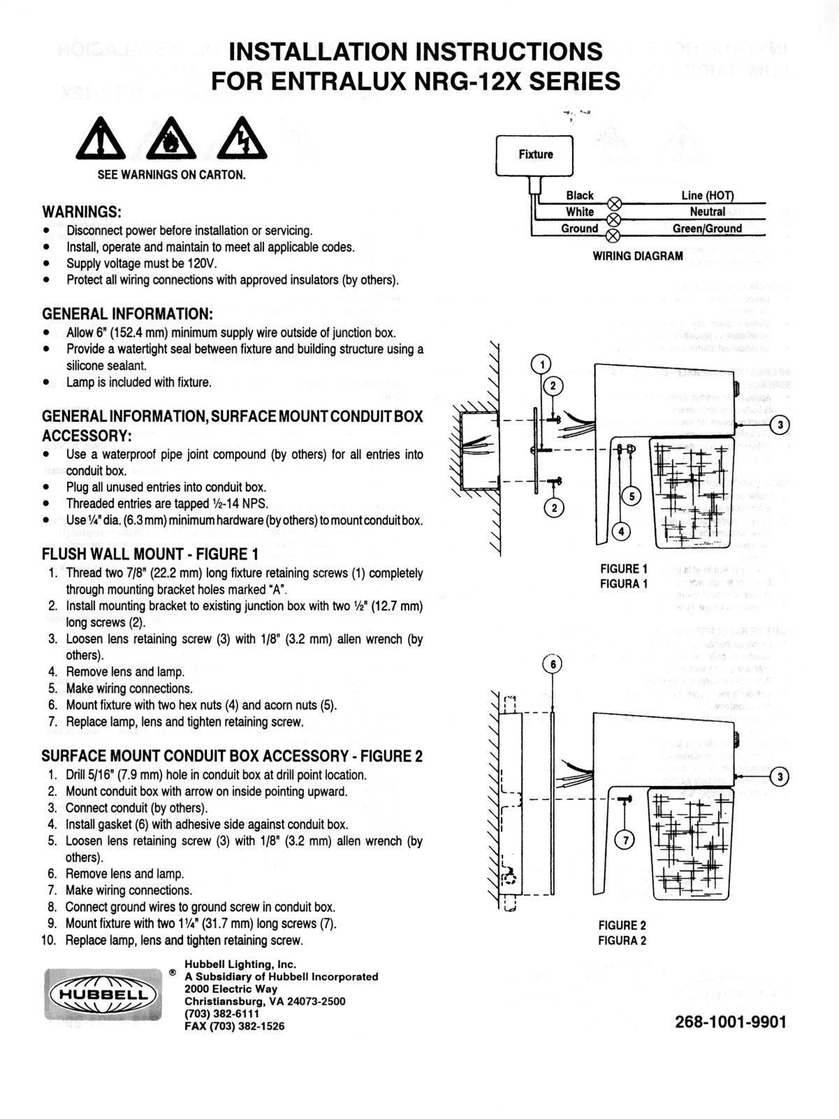 Hubbell Lighting NRG-12X User Manual