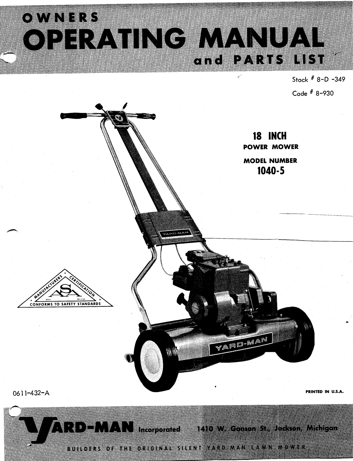 Yard-Man 1040-5 User Manual