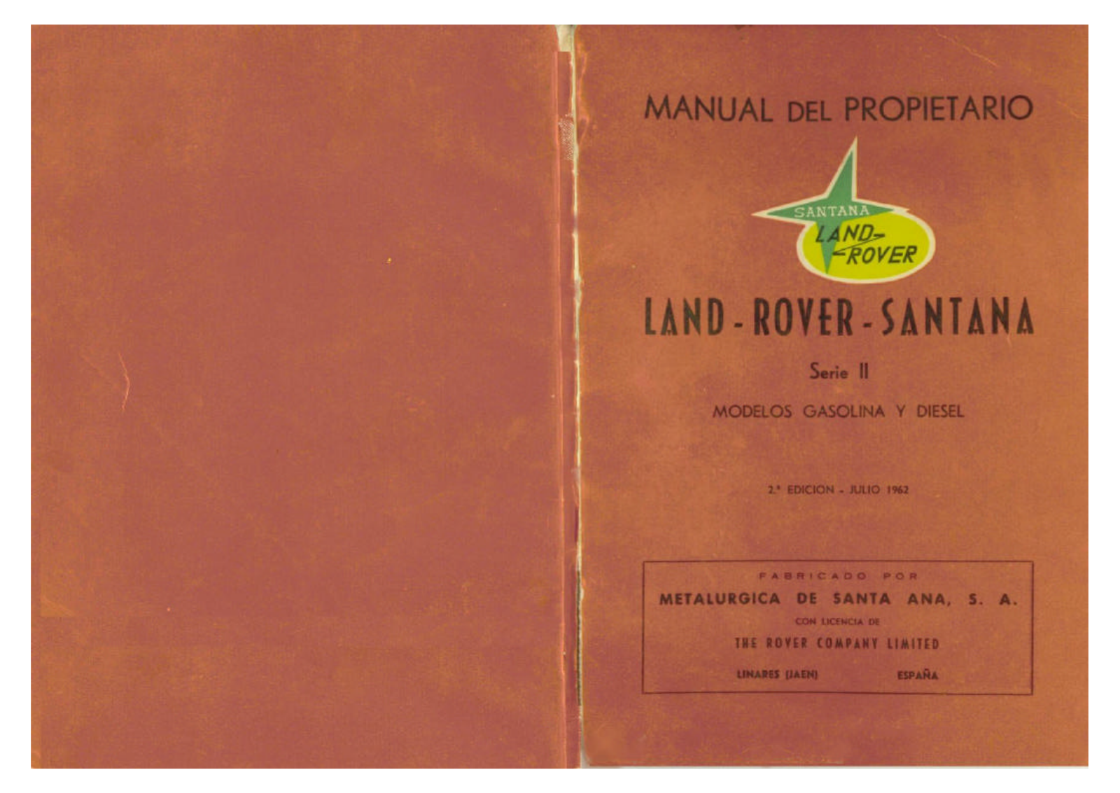 Land Rover II 1962 User Manual