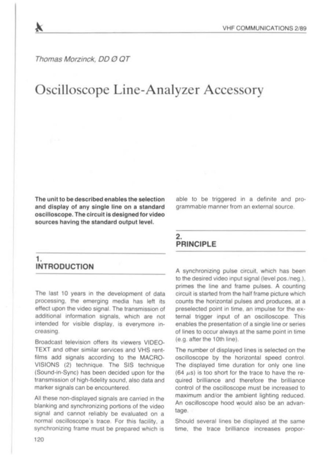 Tektronix Oscilloscope Line-Analyzer Accessory User Manual